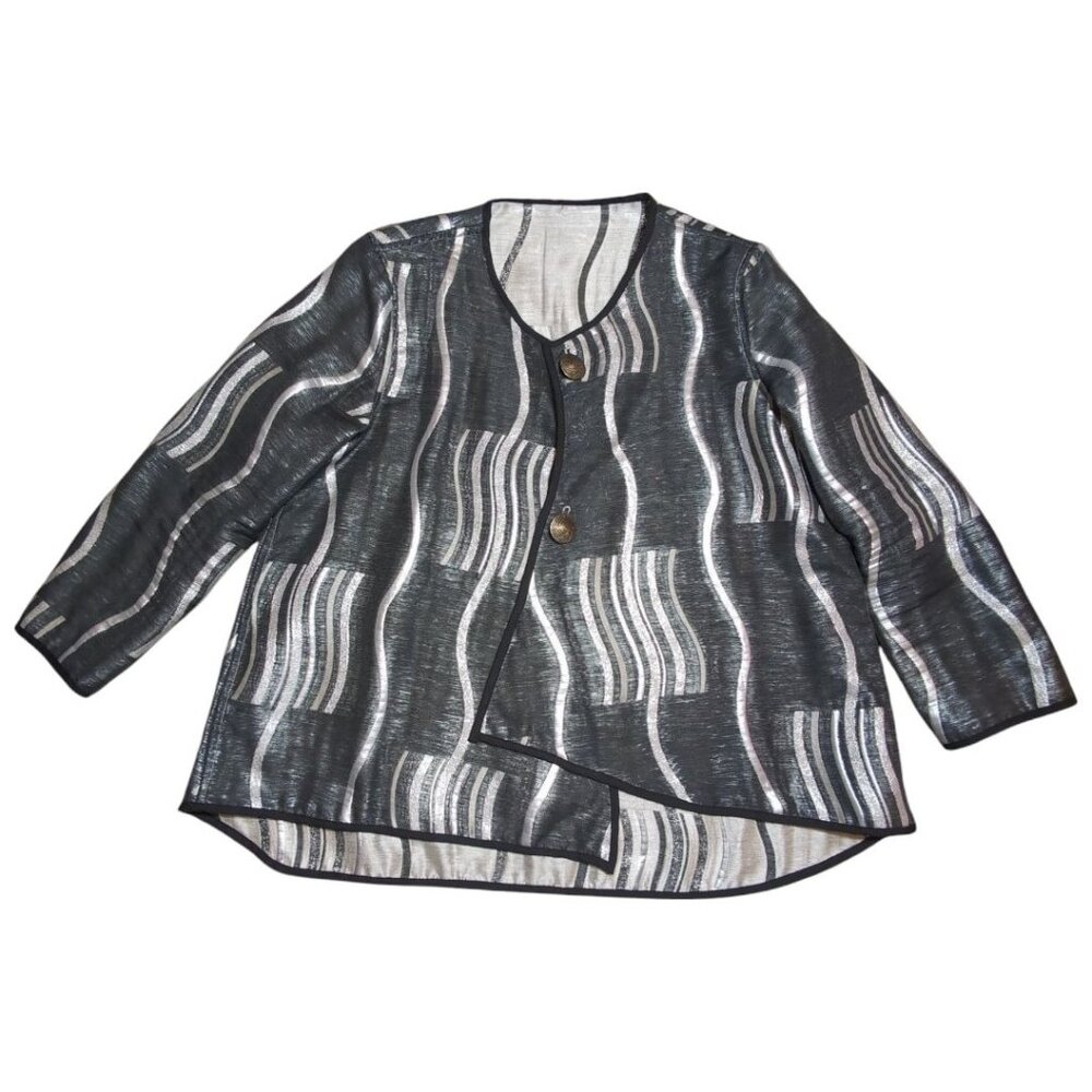 I-Reversibles Reversible Jacket Abstract Artsy Art to Wear Lagenlook Womens L/XL - Picture 4 of 12